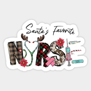 Santa's Favorite Nurse Sticker